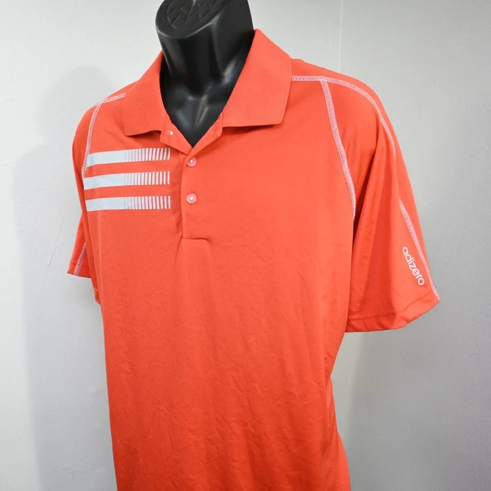 Adidas Golf Polo AdiZero Red Performance Wicking Short Sleeve Mens Size XL‎